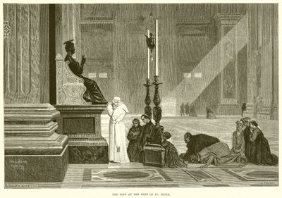 Le Pape aux pieds de Saint Pierre - English School