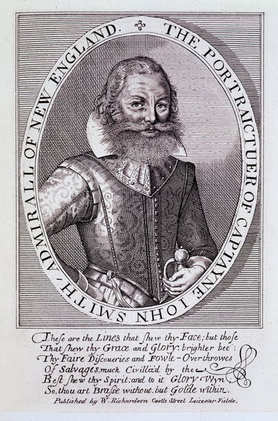 Le portrait du capitaine John Smith, amiral de la Nouvelle-Angleterre - English School