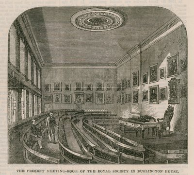 Salle de réunion actuelle de la Royal Society à Burlington House - English School
