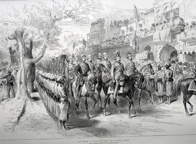 Le prince de Galles à Delhi : le Chandry Chowk - English School