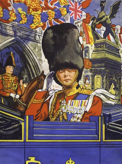 Le Prince de Galles, le futur roi Édouard VIII, dans la procession du jubilé de son père - English School