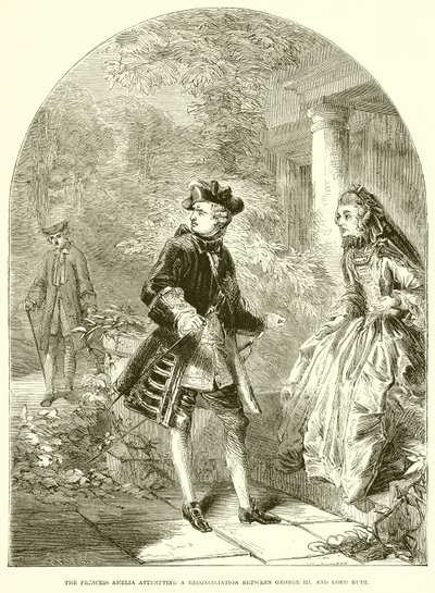 La princesse Amélie tentant une réconciliation entre George III et Lord Bute - English School