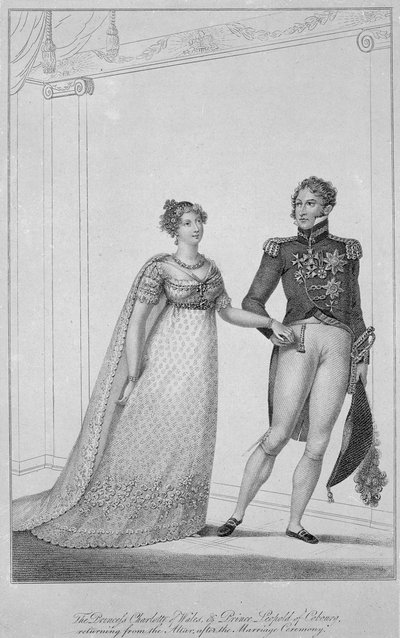 La Princesse Charlotte de Galles et le Prince Léopold de Cobourg revenant de l