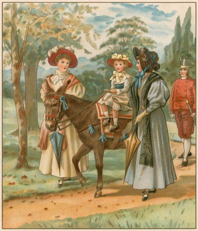 La Princesse Victoria chevauchant dans les Jardins de Kensington - English School