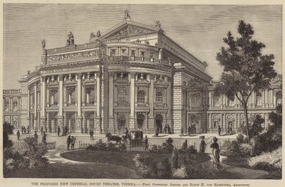 Le nouveau théâtre impérial proposé, Vienne (gravure) - English School