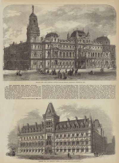 Les nouveaux bureaux publics proposés (gravure) - English School