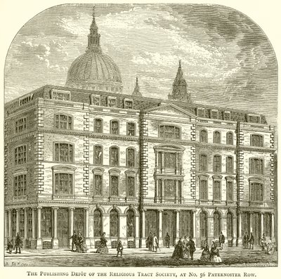 Le dépôt de publication de la Religious Tract Society, au no. 56 Paternoster Row - English School