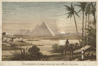 Les Pyramides de Gizeh, depuis la rive est du Nil - English School