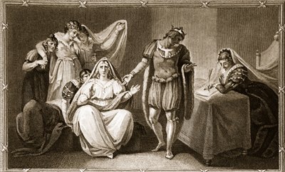 La reine douairière se mettant, elle et ses filles, sous la protection de Richard III, illustration de L
