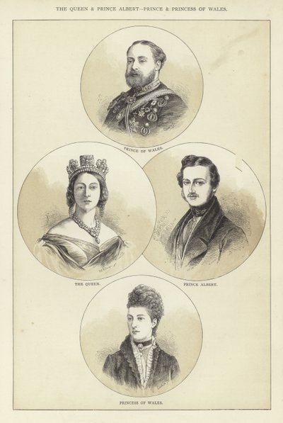 La reine et le prince Albert, prince et princesse de Galles - English School