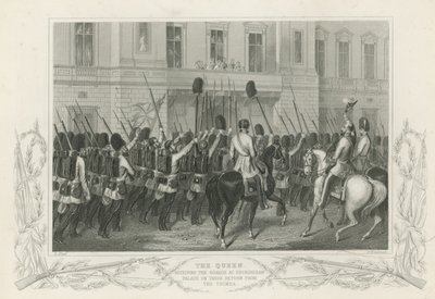 La Reine recevant les gardes au palais de Buckingham - English School