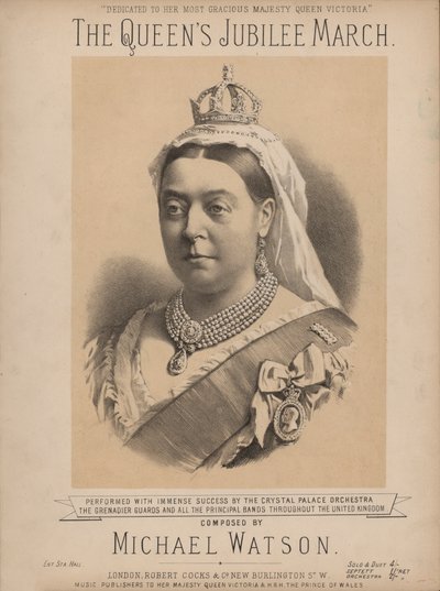La Marche du Jubilé de la Reine - avec portrait de la Reine Victoria - English School