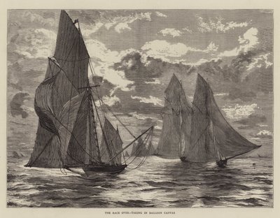La course terminée, récupération de la toile du ballon - English School