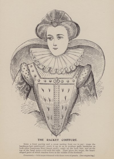 La raquette Coiffure (gravure) - English School