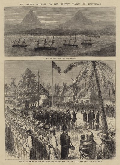 La récente attaque contre le consul britannique au Guatemala (gravure) - English School