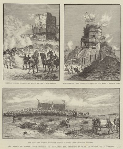Le secours de Suakin (gravure) - English School