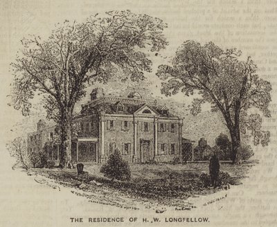 La résidence de H W Longfellow (gravure) - English School