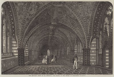 La crypte restaurée de St Stephen, la chapelle des Chambres du Parlement (gravure) - English School