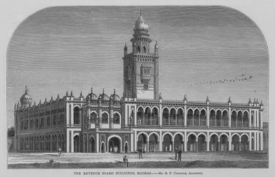 Bâtiments du Conseil des revenus, Madras (gravure) - English School