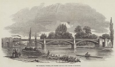 Pont ferroviaire de Richmond, Windsor et Staines à Richmond (gravure) - English School