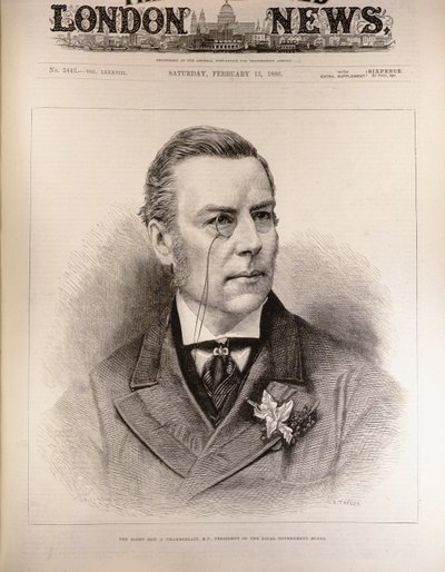 Le très honorable Joseph Chamberlain (1836-1914), M.P., président du Conseil local, de 