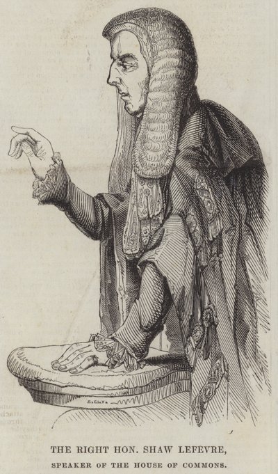 Le Très Honorable Shaw Lefevre, Président de la Chambre des Communes (gravure) - English School