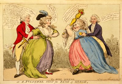 Les reines rivales ou une chaleur politique pour Rege et Grege, 1789 - English School