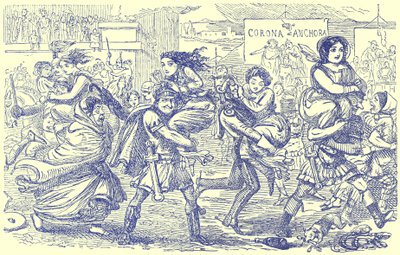 Les Romains emportant les femmes sabines, illustration de L