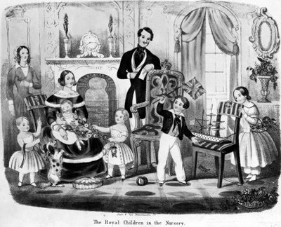Les enfants royaux dans la nursery, par T. H. A. E., 1847 - English School