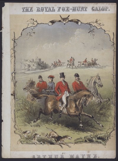 La chasse au renard royale, par Arthur Mayne (lithographie en couleur) - English School
