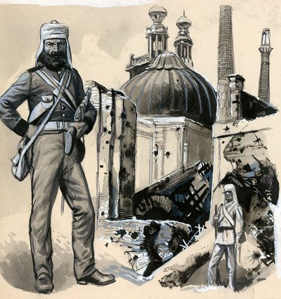 Les Royal Marines qui ont aidé à lever le siège de Lucknow - English School
