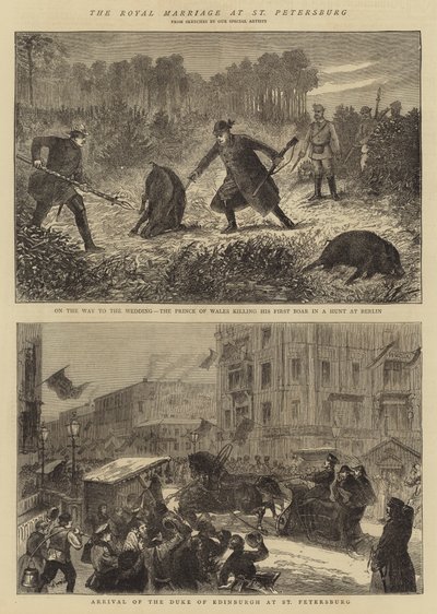 Le mariage royal à Saint-Pétersbourg (gravure) - English School