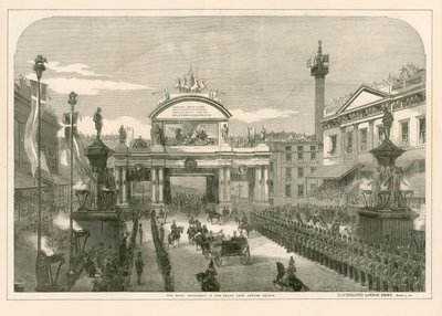 La procession royale au Grand Arc, London Bridge - English School
