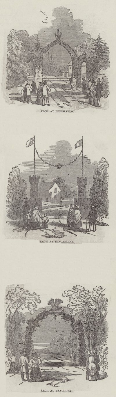 Le progrès royal à Balmoral (gravure) - English School