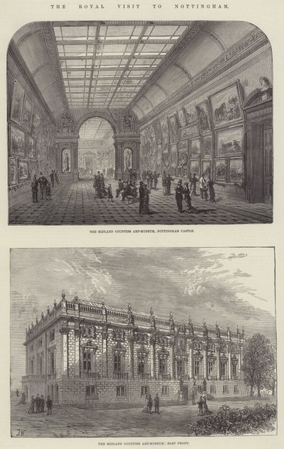 La visite royale à Nottingham (gravure) - English School