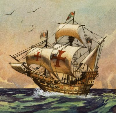 La Santa Maria qui, en 1492, a emmené Colomb vers le Nouveau Monde - English School