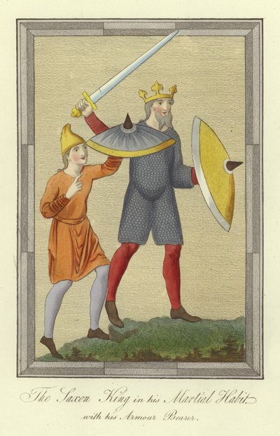 Le roi saxon en habit martial avec son porteur d