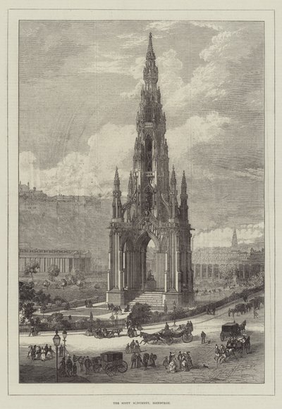 Le monument Scott, Édimbourg (gravure) - English School
