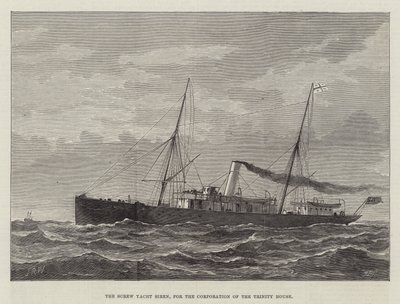 Le yacht à vis Siren, pour la Corporation de Trinity House (gravure) - English School