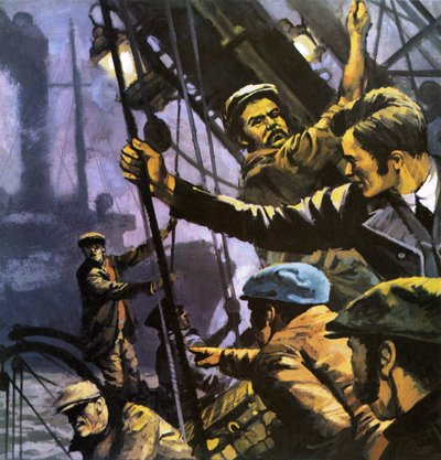 Le Loup de mer. Illustration du livre de Jack London. - English School