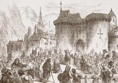 Les faux pèlerins à la porte de Genève, illustration de L