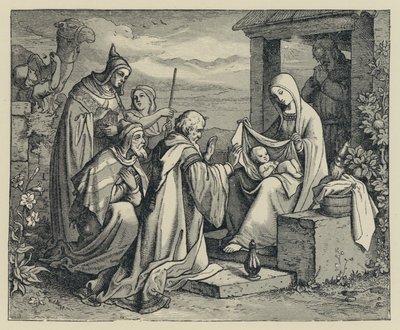 Les bergers adorant (gravure) - English School