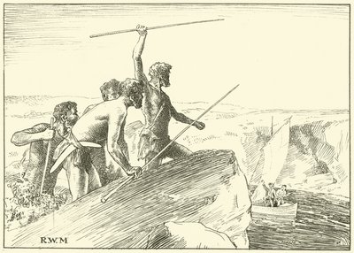 Ils brandirent leurs lances aux hommes blancs - English School
