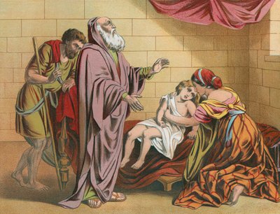 Le fils de la Sunamite ressuscité par Élisée - English School