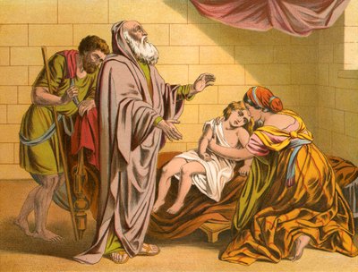 Le fils de la Sunamite ressuscité par Élisée - English School