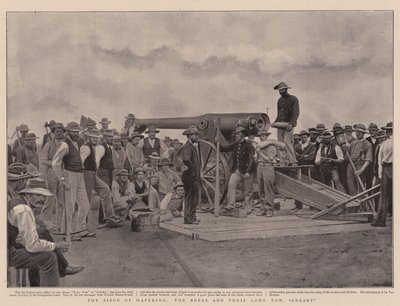 Le siège de Mafeking, les Boers et leur Long Tom, "Creaky" (litho) - English School