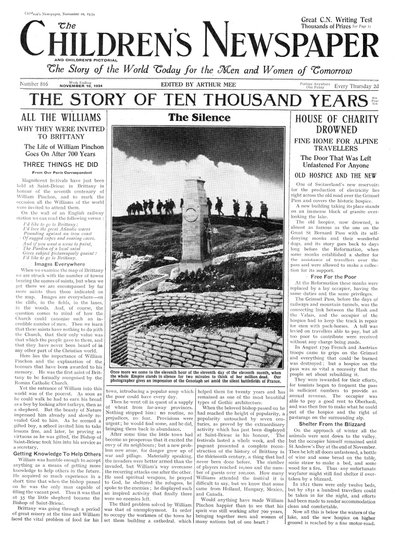 Le Silence du Jour du Souvenir, première page de 