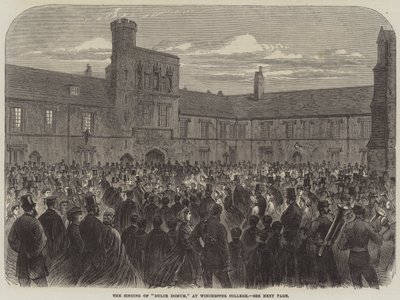 Le chant de "Dulce Domum," au Winchester College - English School