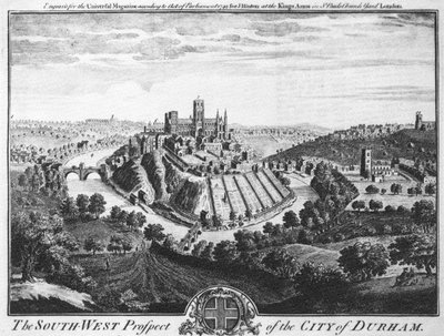 La Perspective Sud-Ouest de la ville de Durham, vers 1600 - English School