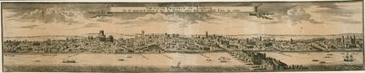 La perspective sud de Londres, après le Grand Incendie de 1666 - English School